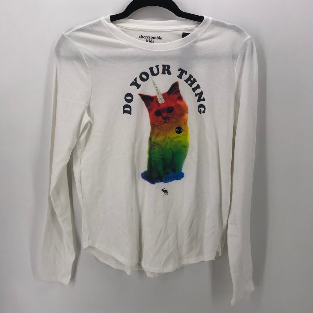 Abercrombie Kids Unicorn Rainbow Kitty Shirt 15/16
